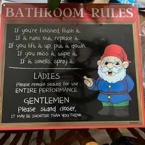 Gnome Metal Bathroom sign CUTE!